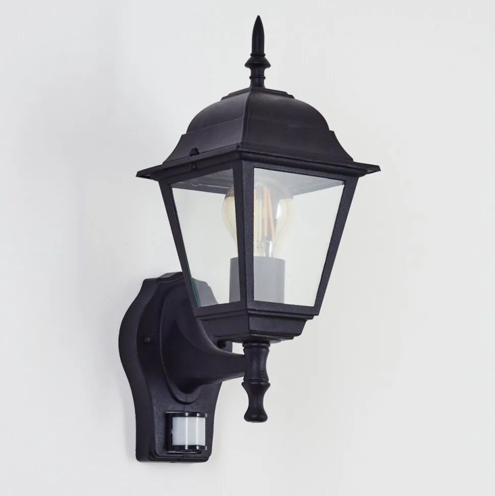 Applique Murale D'Exterieur Naofe Noir, 1 Lumiere, Detecteur De Mouvement