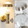 Applique Murale D'Exterieur Cordova Led Acier Inoxydable, 1 Lumiere, Detecteur De Mouvement