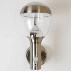 Applique Murale D'Exterieur Cordova Led Acier Inoxydable, 1 Lumiere, Detecteur De Mouvement