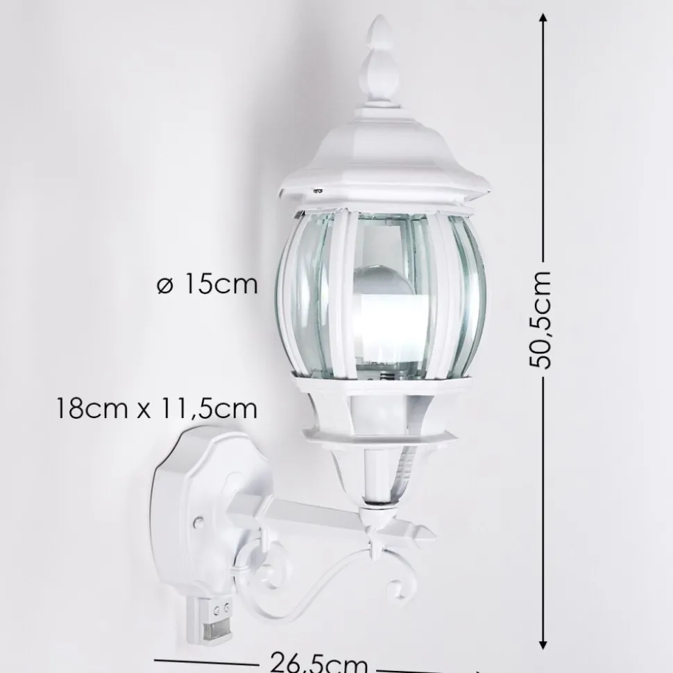 Applique Murale D'Exterieur Lentua Blanc, 1 Lumiere, Detecteur De Mouvement