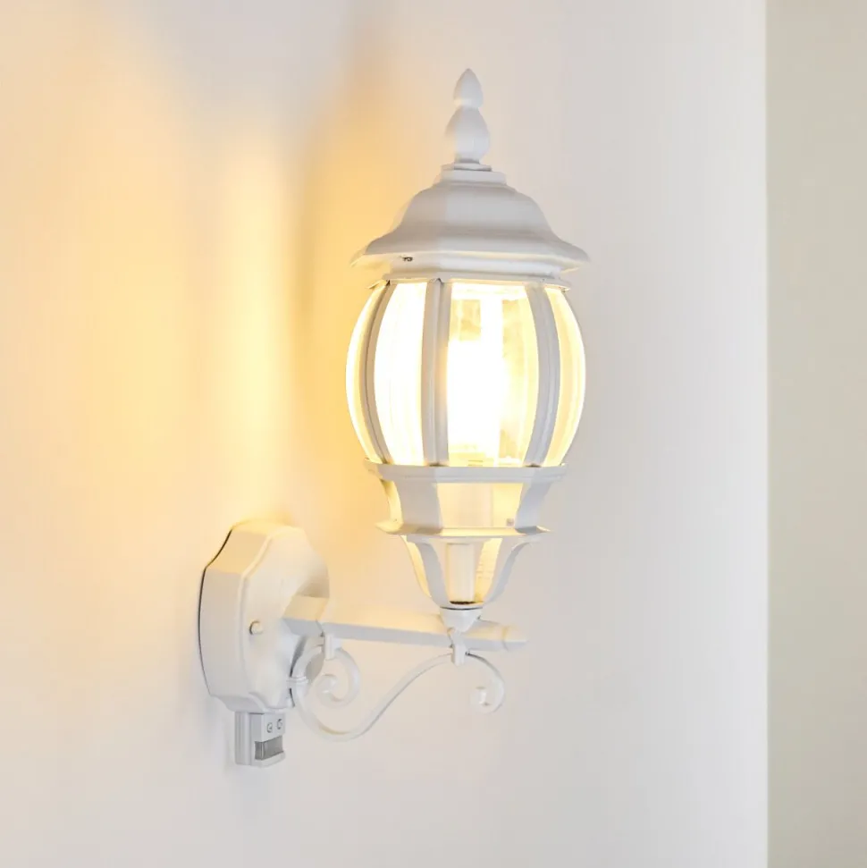 Applique Murale D'Exterieur Lentua Blanc, 1 Lumiere, Detecteur De Mouvement