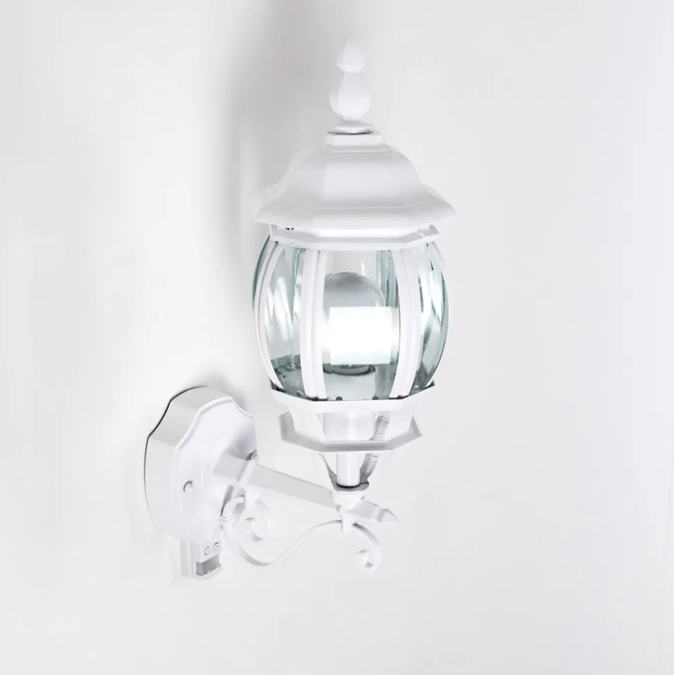 Applique Murale D'Exterieur Lentua Blanc, 1 Lumiere, Detecteur De Mouvement