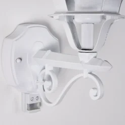 Applique Murale D'Exterieur Lentua Blanc, 1 Lumiere, Detecteur De Mouvement