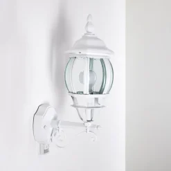 Applique Murale D'Exterieur Lentua Blanc, 1 Lumiere, Detecteur De Mouvement