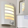 Applique Murale D'Exterieur Alslev Blanc, 1 Lumiere, Detecteur De Mouvement