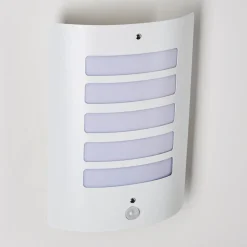 Applique Murale D'Exterieur Alslev Blanc, 1 Lumiere, Detecteur De Mouvement