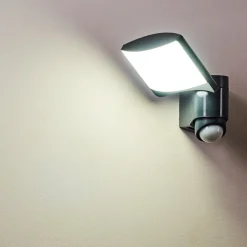 Applique Murale D'Exterieur Larvik Led Anthracite, 1 Lumiere, Detecteur De Mouvement