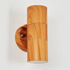 Applique Murale D'Exterieur Tenvik Brun, Couleur Bois, 2 Lumieres