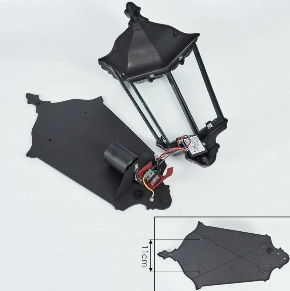 Applique Murale D'Exterieurhongkong Noir, Argente, 1 Lumiere, Detecteur De Mouvement