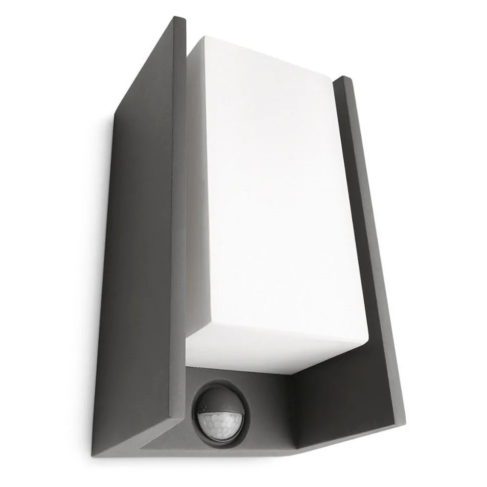 Applique Murale D'Exterieur Philips Mygarden Bridge Anthracite, 1 Lumiere, Detecteur De Mouvement