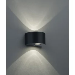 Applique Murale D'Exterieur Reality Rosario Led Noir, 2 Lumieres