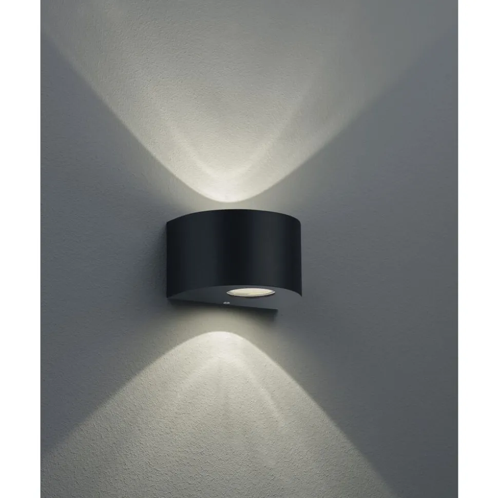 Applique Murale D'Exterieur Reality Rosario Led Noir, 2 Lumieres