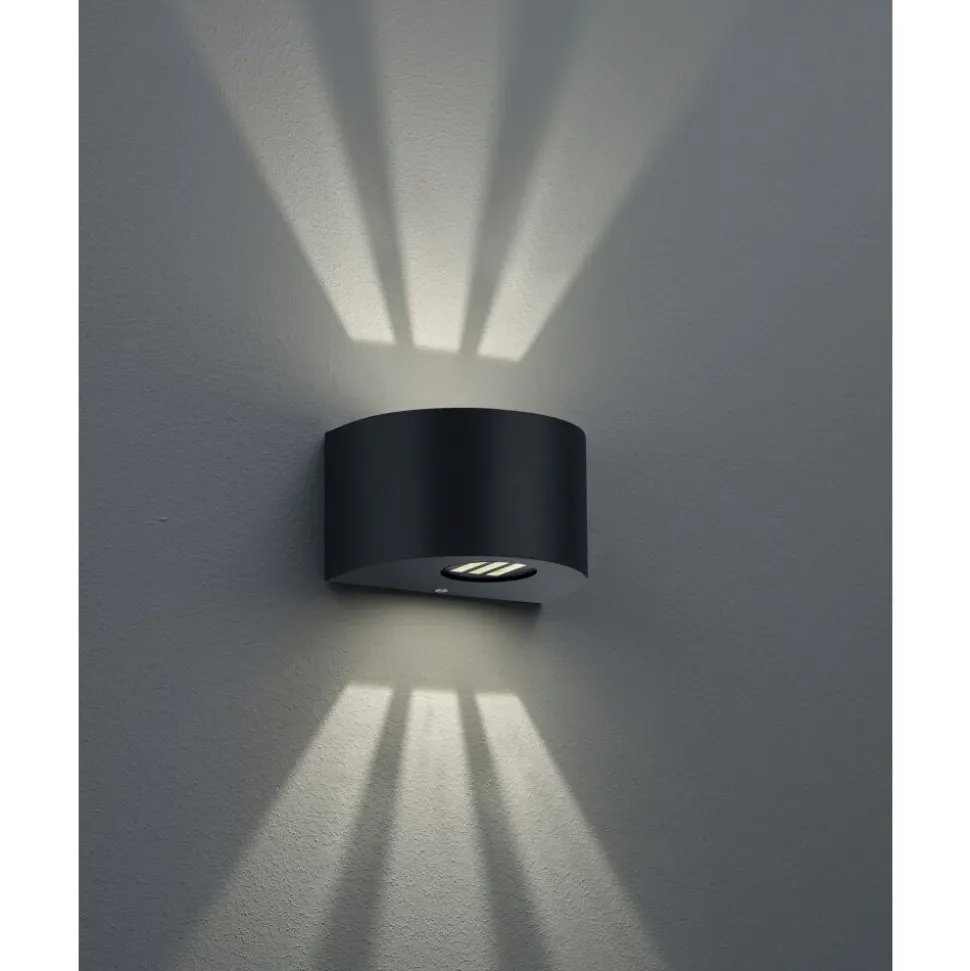 Applique Murale D'Exterieur Reality Rosario Led Noir, 2 Lumieres
