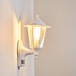 Applique Murale D'Exterieur Loria Blanc, 1 Lumiere, Detecteur De Mouvement