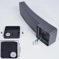 Applique Murale D'Exterieur Maseru Led Anthracite, 1 Lumiere, Detecteur De Mouvement