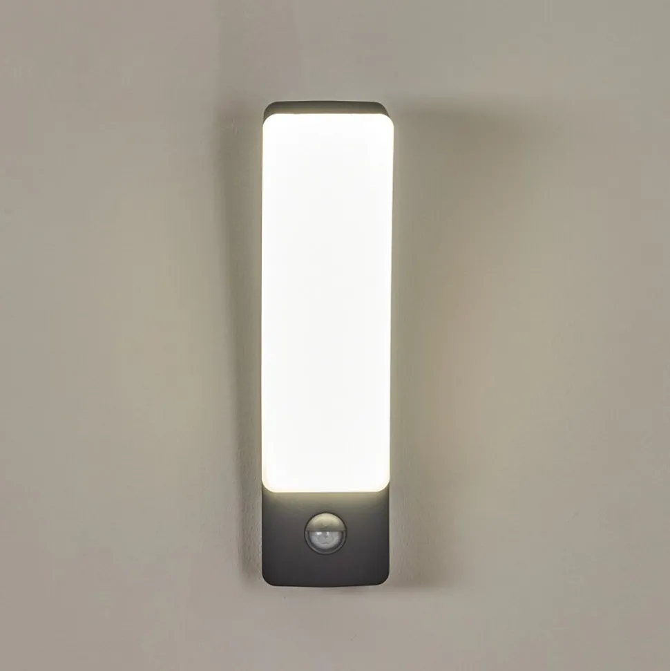 Applique Murale D'Exterieur Maseru Led Anthracite, 1 Lumiere, Detecteur De Mouvement