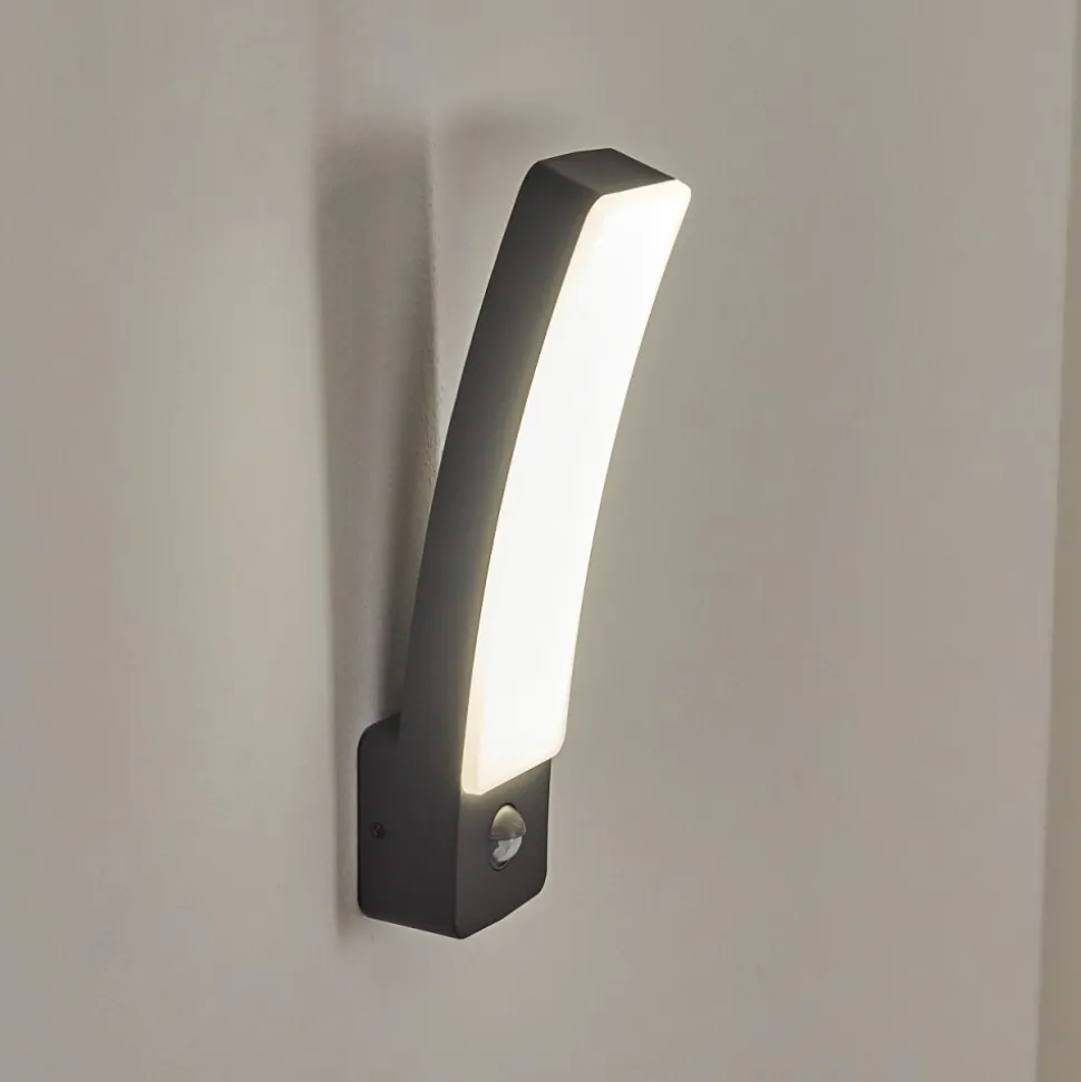 Applique Murale D'Exterieur Maseru Led Anthracite, 1 Lumiere, Detecteur De Mouvement