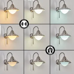 Applique Murale D'Exterieur Gielas Led Nickel Mat, 1 Lumiere