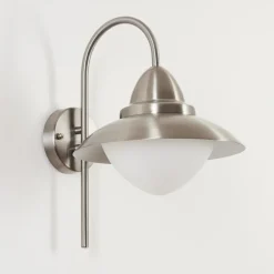 Applique Murale D'Exterieur Gielas Led Nickel Mat, 1 Lumiere