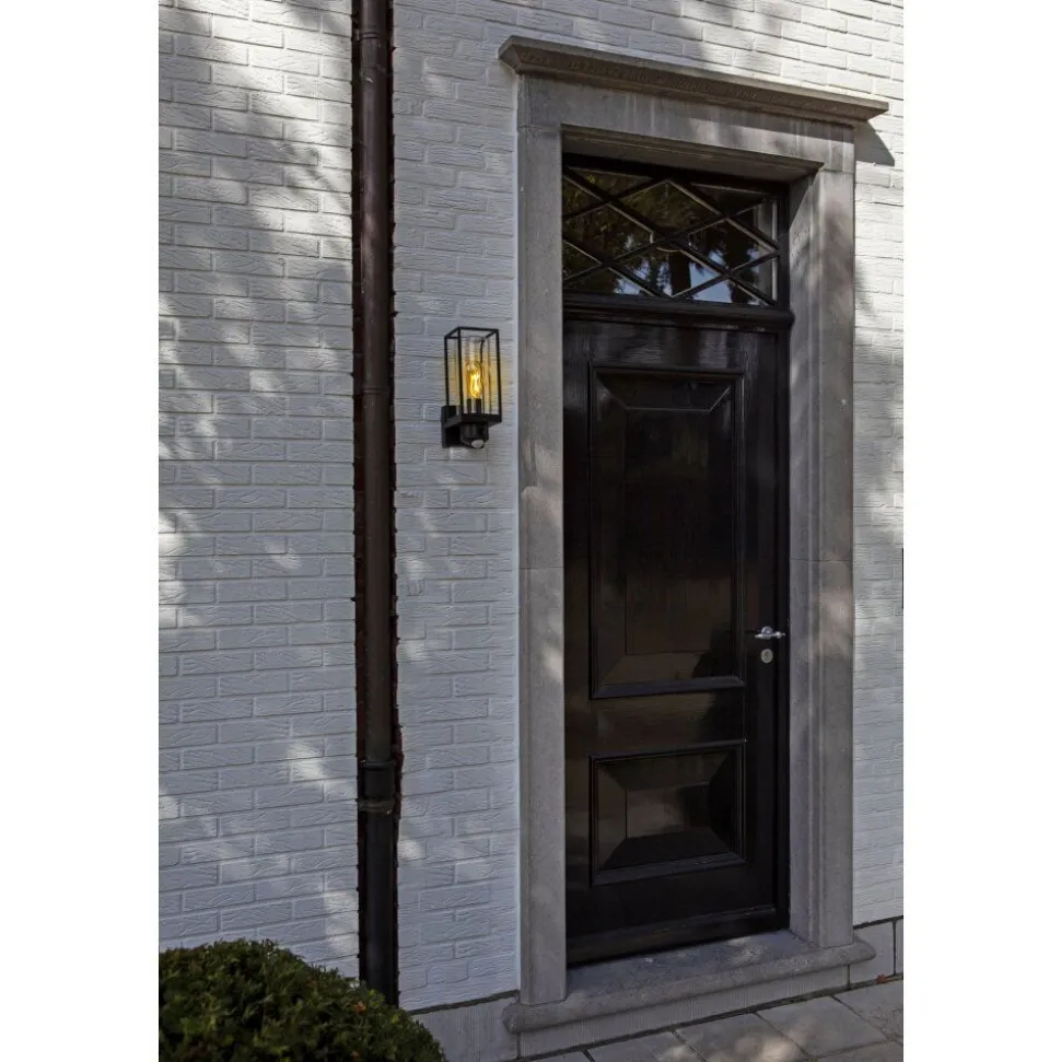 Applique Murale D'Exterieur Lutec Flair Noir, 1 Lumiere, Detecteur De Mouvement