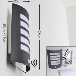 Applique Murale D'Exterieur Alslev Anthracite, 1 Lumiere, Detecteur De Mouvement