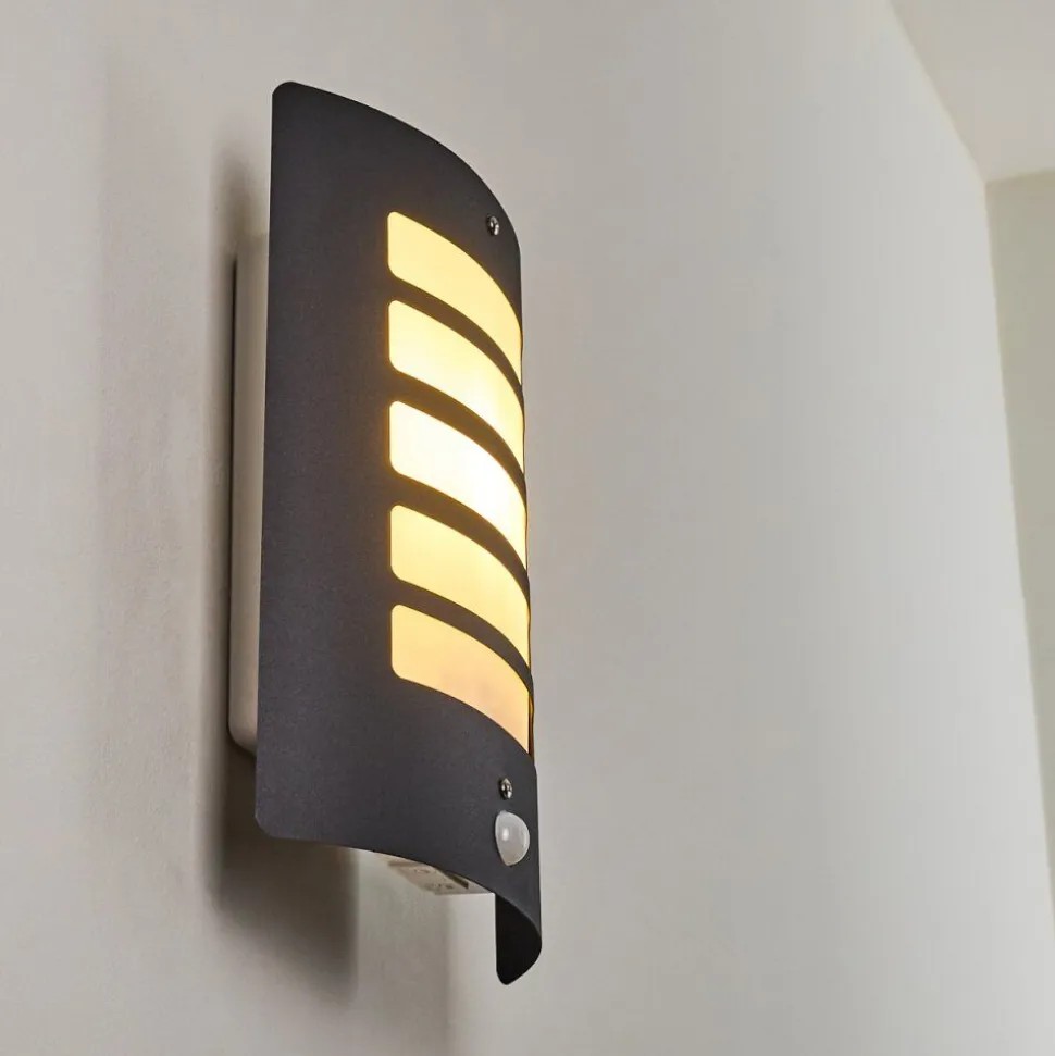 Applique Murale D'Exterieur Alslev Anthracite, 1 Lumiere, Detecteur De Mouvement