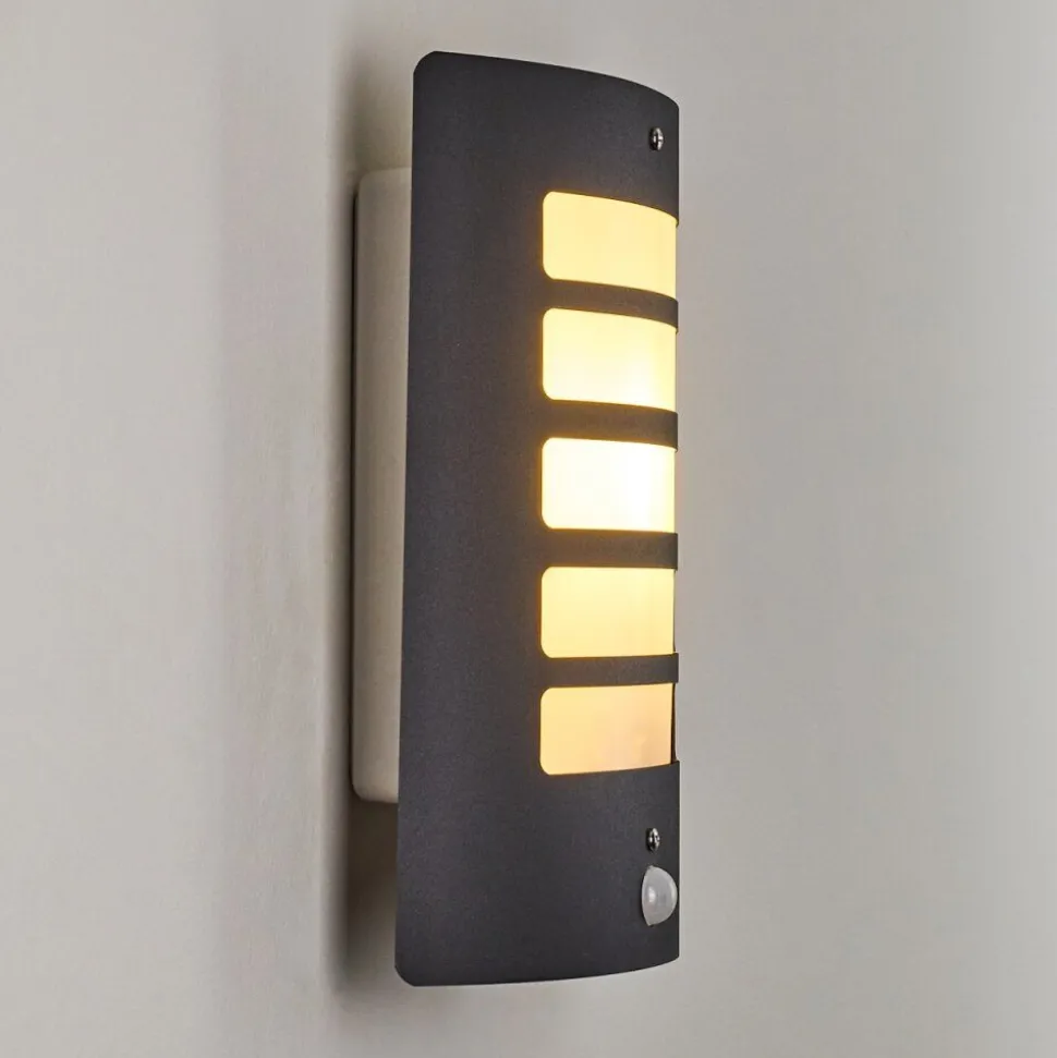 Applique Murale D'Exterieur Alslev Anthracite, 1 Lumiere, Detecteur De Mouvement