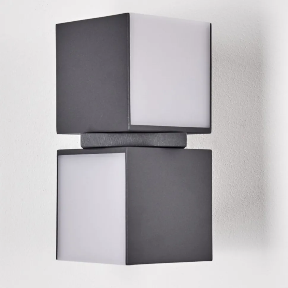 Applique Murale D'Exterieur Swanek Led Anthracite, 2 Lumieres
