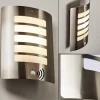 Applique Murale D'Exterieur Alslev Acier Inoxydable, 1 Lumiere, Detecteur De Mouvement