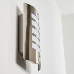Applique Murale D'Exterieur Alslev Acier Inoxydable, 1 Lumiere, Detecteur De Mouvement