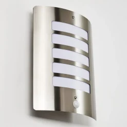 Applique Murale D'Exterieur Alslev Acier Inoxydable, 1 Lumiere, Detecteur De Mouvement