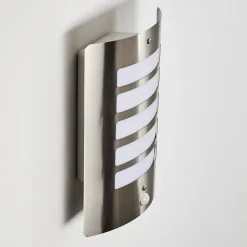 Applique Murale D'Exterieur Alslev Acier Inoxydable, 1 Lumiere, Detecteur De Mouvement