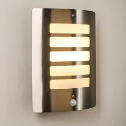 Applique Murale D'Exterieur Alslev Acier Inoxydable, 1 Lumiere, Detecteur De Mouvement