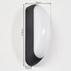 Applique Murale D'Exterieur Arvier Led Noir, 1 Lumiere
