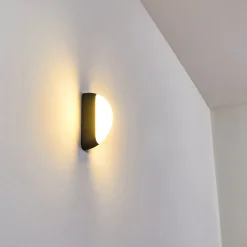 Applique Murale D'Exterieur Arvier Led Noir, 1 Lumiere