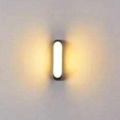 Applique Murale D'Exterieur Arvier Led Noir, 1 Lumiere