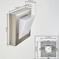 Applique Murale D'Exterieur Stearns Led Nickel Mat, 1 Lumiere