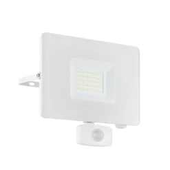 Applique Murale D'Exterieur Eglo Faedo Led Blanc, 1 Lumiere, Detecteur De Mouvement