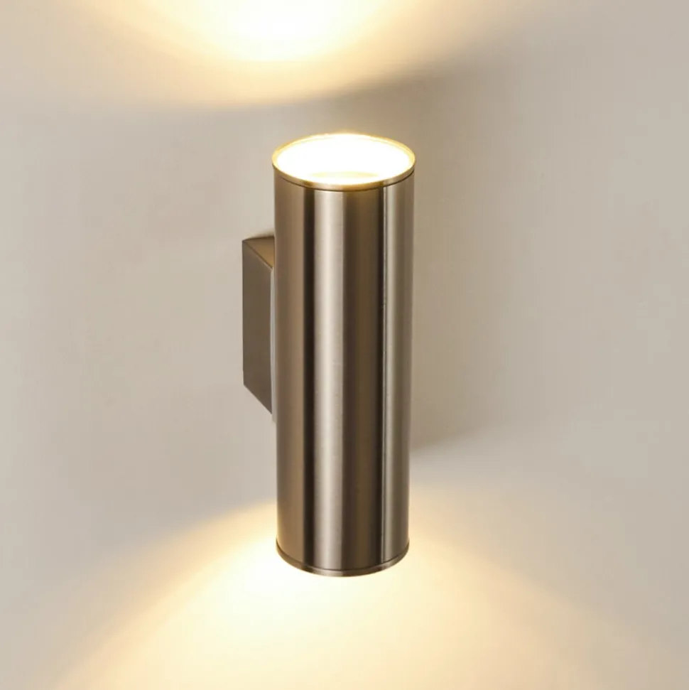 Applique Murale D'Exterieur Brachy Led Acier Inoxydable, 2 Lumieres