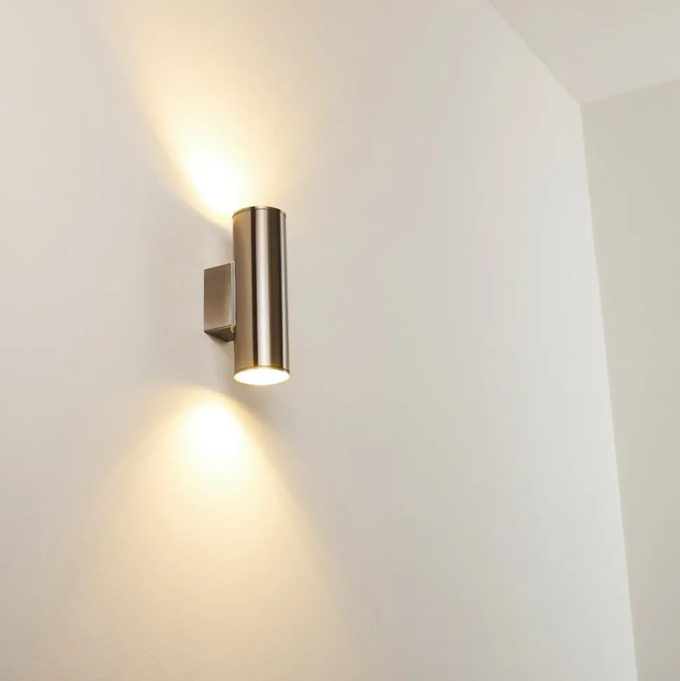 Applique Murale D'Exterieur Brachy Led Acier Inoxydable, 2 Lumieres