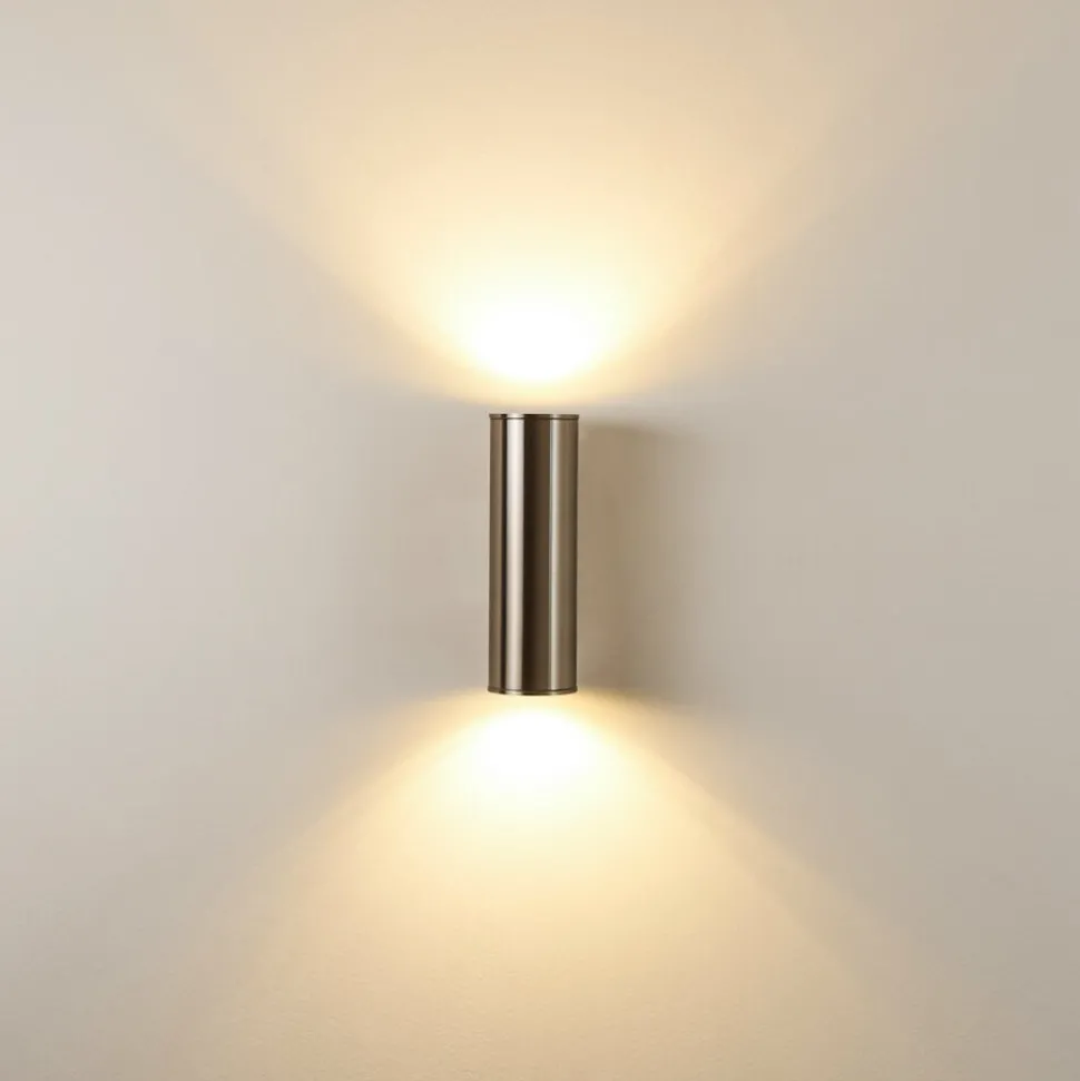 Applique Murale D'Exterieur Brachy Led Acier Inoxydable, 2 Lumieres
