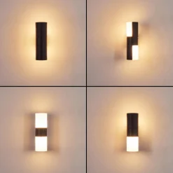 Applique Murale D'Exterieur Baulund Led Noir, 1 Lumiere