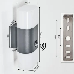 Applique Murale D'Exterieur Belerda Led Anthracite, 2 Lumieres, Detecteur De Mouvement