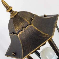 Applique Murale D'Exterieur Hongkong Brun Dore, 1 Lumiere, Detecteur De Mouvement