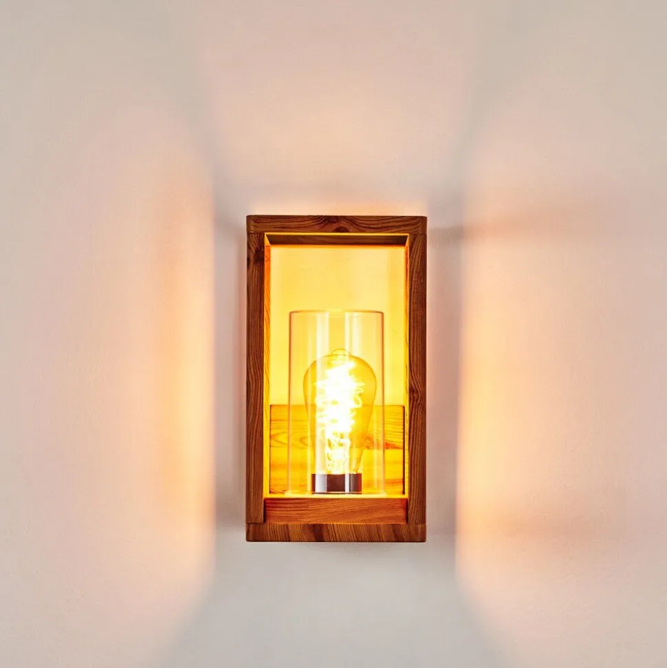 Applique Murale D'Exterieur Leset Brun, Couleur Bois, 1 Lumiere