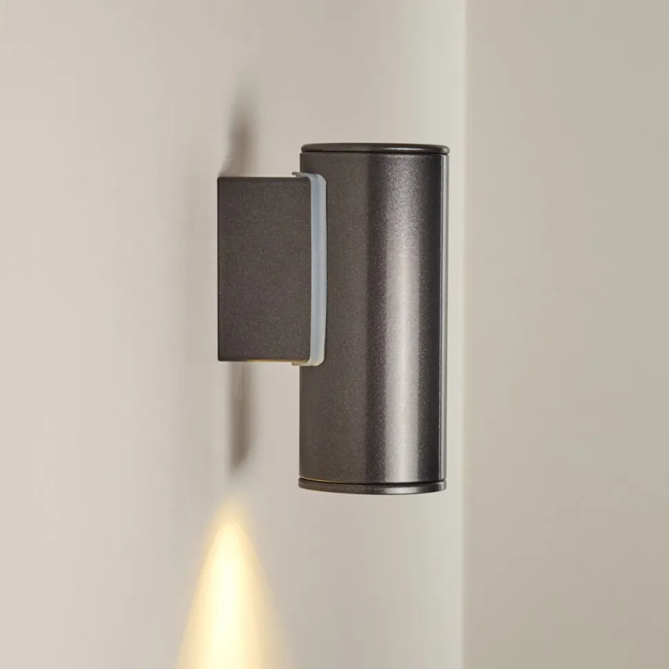 Applique Murale D'Exterieur Brachy Led Noir, 2 Lumieres