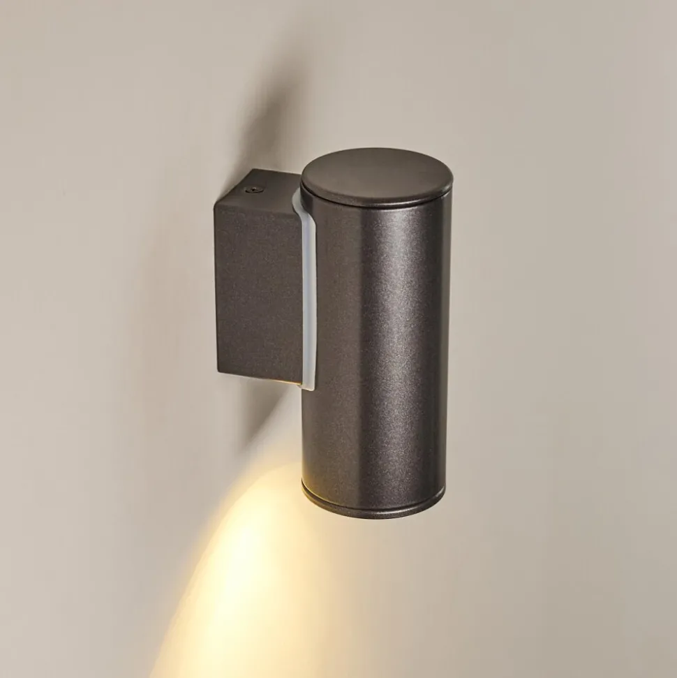 Applique Murale D'Exterieur Brachy Led Noir, 2 Lumieres