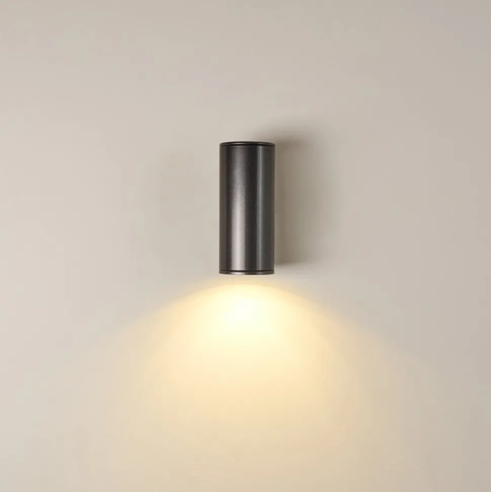 Applique Murale D'Exterieur Brachy Led Noir, 2 Lumieres