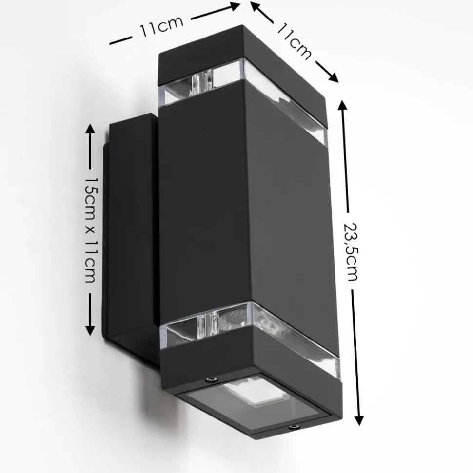 Applique Murale D'Exterieur Edevik Anthracite, 2 Lumieres