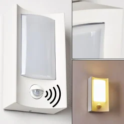 Applique Murale D'Exterieur Nordkapp Led Blanc, 1 Lumiere, Detecteur De Mouvement